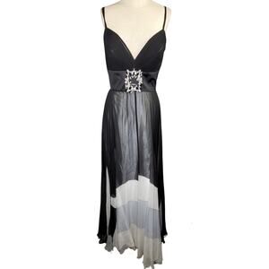 Black and White Beaded Maxi Dress Size 14 New with Tags